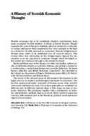 A History of Scottish Economic Thought A History of Scottish Economic Thought