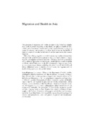 Migration and Health in Asia Migration and Health in Asia